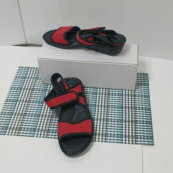 Flexus By Spring Step Anatomic Anti Shock Slide Sandals Leather 37 6.5 - Picture 1 of 8
